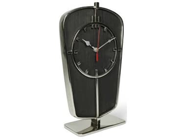 Authentic Models Silver / Dark Brown Art Deco Desk Clock A2SC069S