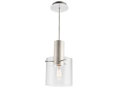 Artcraft Henley 8" 1-Light Brushed Aluminum Clear Glass Silver Cylinder Mini Pendant ACAC11520CL