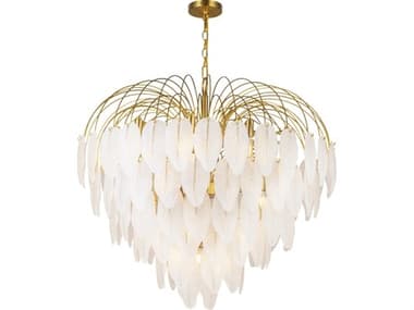 Artcraft Alessia 24-Light Brushed Brass White Tiered Chandelier ACAC11783BR