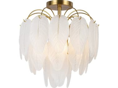 Artcraft Alessia 4-Light Brushed Brass White Flush Mount ACAC11785BR