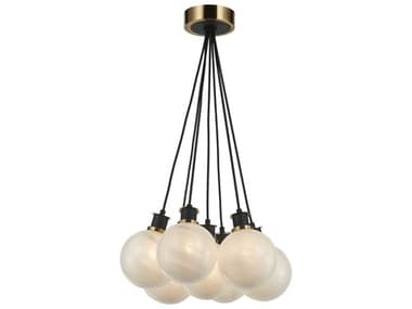 Artcraft Gem 18" 7-Light Black Brushed Brass Globe Pendant ACAC11877SW