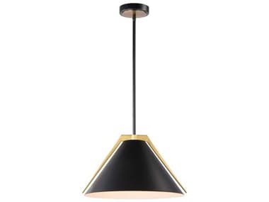 Artcraft Baltic 15" 1-Light Black Brushed Brass Pendant ACAC11910BK