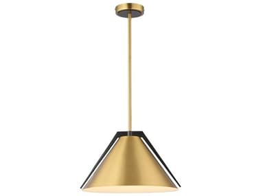 Artcraft Baltic 15" 1-Light Brass Black Pendant ACAC11910BR