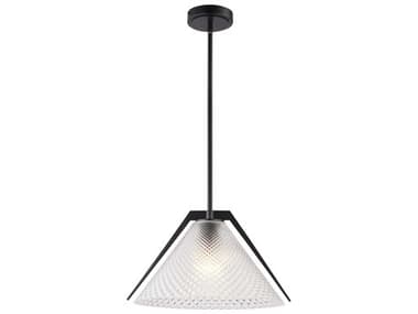 Artcraft Baltic 15" 1-Light Black Brushed Brass Clear Pendant ACAC11911BK