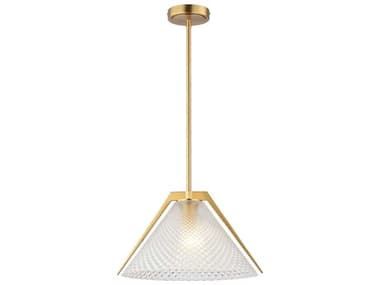 Artcraft Baltic 15" 1-Light Brass Black Clear Pendant ACAC11911BR