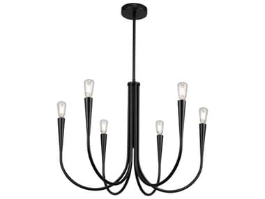 Artcraft Bronte 24" Wide 6-Light Black Chandelier ACAC11926BK