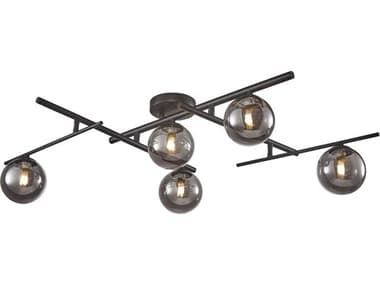 Artcraft Modena 5-Light Black Globe Semi Flush Mount ACAC11975SM