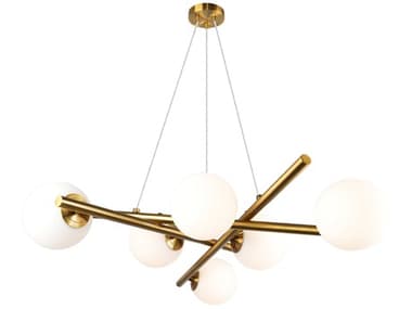 Artcraft Modena 6-Light Plated Brushed Brass Globe Chandelier ACAC11976BR