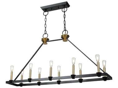 Artcraft Notting Hill 10-Light Black Brushed Brass Island Pendant ACAC11980BB