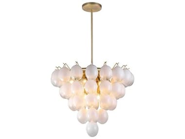 Artcraft Globo 13-Light Brushed Brass Globe Tiered Chandelier ACAC11994WH