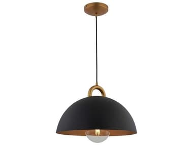 Artcraft Pantheon 15" 1-Light Black Rust Brass Dome Pendant ACAC12000BB