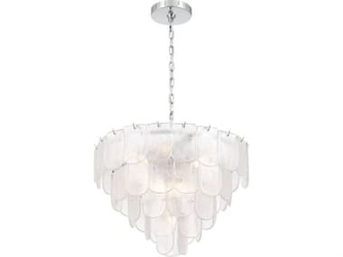 Artcraft Bianca 12 - Light Polished Nickel Off White Tiered Chandelier ACAC12052CR