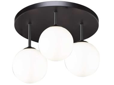 Artcraft Comet 3-Light Semi Matte Black Glass LED Globe Flush Mount ACAC6653BK
