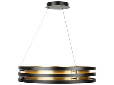 Artcraft Toledo 17&quot; 1-Light Black Brushed Brass Round Pendant ACAC6750BB