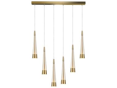 Artcraft Sunnyvale 33" 6-Light Brass Linear Island Pendant ACAC6826BR