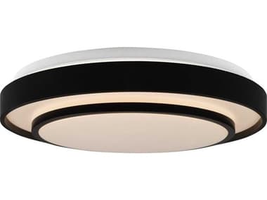 Artcraft Aziza 15" 1-Light Black Round Flush Mount ACAC7401BK