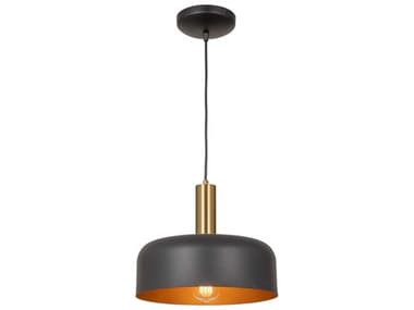 Artcraft Orsa 1-Light Black Brushed Brass Dome Mini Pendant ACAC7421BB