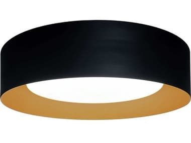 Artcraft Orsa 3" 1-Light Black Brushed Brass Round Flush Mount ACAC7423BK