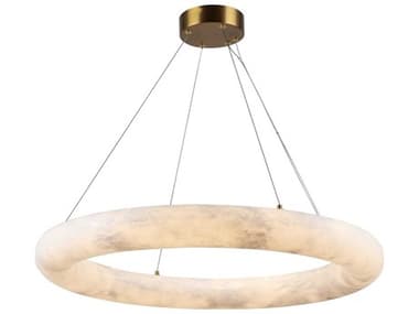 Artcraft Camila 27" 1-Light Brushed Brass Round Pendant ACAC7469BR