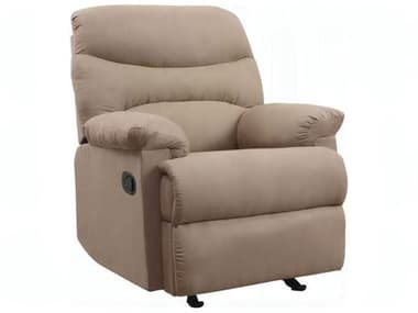 Acme Furniture Arcadia Light Brown Microfiber Beige Upholstered Recliner ACF00627