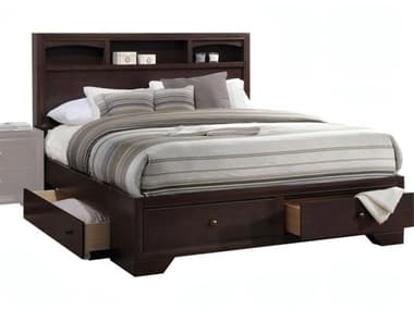 Acme Furniture Madison Espresso Brown Rubberwood Wood Queen Platform Bed ACF19560Q