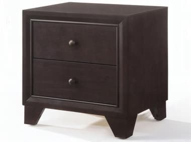 Acme Furniture Madison 2-Drawers Brown Rubberwood Nightstand ACF19573