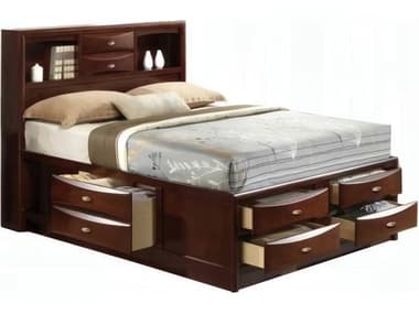 Acme Furniture Ireland Espresso Brown Rubberwood Wood King Platform Bed ACF21596EK