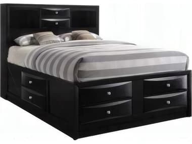 Acme Furniture Ireland Black Rubberwood Wood King Platform Bed ACF21606EK