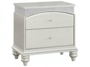 Acme Furniture Maverick 2-Drawers Silver Poplar Wood Nightstand ACF21803