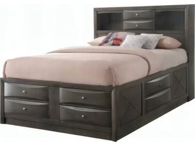 Acme Furniture Ireland Gray Oak Rubberwood Wood King Platform Bed ACF22696EK