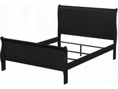 Acme Furniture Louis Philippe Black Solid Wood King Sleigh Bed ACF23727EK
