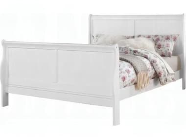 Acme Furniture Louis Philippe White Solid Wood King Sleigh Bed ACF24497EK