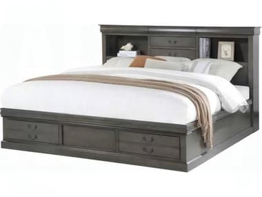 Acme Furniture Louis Philippe Dark Gray Rubberwood Wood Queen Platform Bed ACF24930Q