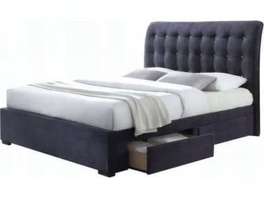 Acme Furniture Drorit Dark Gray Fabric Upholstered King Platform Bed ACF25677EK