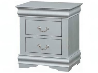 Acme Furniture Louis Philippe 2-Drawers Silver Solid Wood Nightstand ACF26703