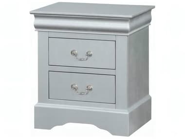 Acme Furniture Louis Philippe 2-Drawers Silver Solid Wood Nightstand ACF26733