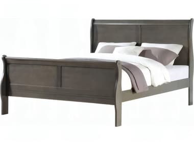 Acme Furniture Louis Philippe Dark Gray Pine Wood King Sleigh Bed ACF26787EK