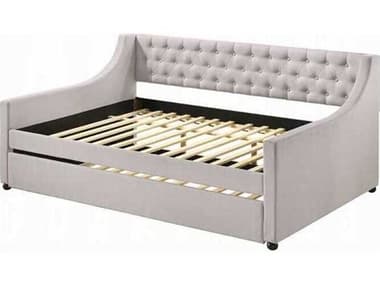 Acme Furniture Lianna Fog Fabric Gray Rubberwood Upholstered Full Daybed Bed ACF39385
