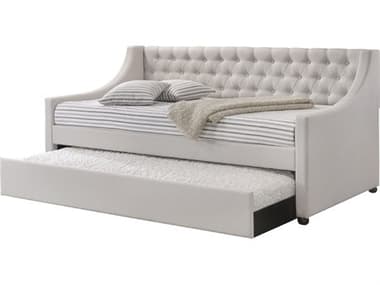 Acme Furniture Lianna Fog Fabric Gray Rubberwood Upholstered Twin Daybed Bed ACF39395