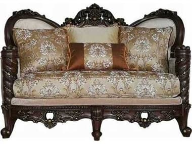 Acme Furniture Devayne Fabric Dark Walnut Beige Upholstered Loveseat ACF50686
