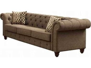 Acme Furniture Aurelia Brown Linen Upholstered Sofa ACF52425