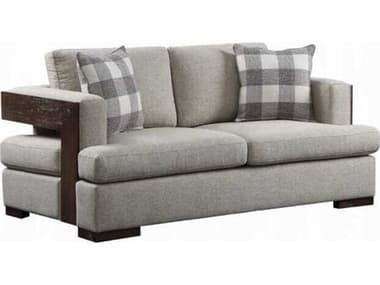 Acme Furniture Niamey Fabric Walnut Gray Upholstered Loveseat ACF54851
