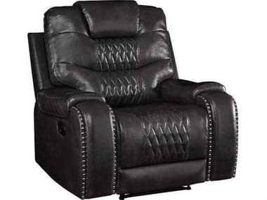 Acme Furniture Braylon Magnetite Synthetic Leather Gray Faux Recliner ACF55413