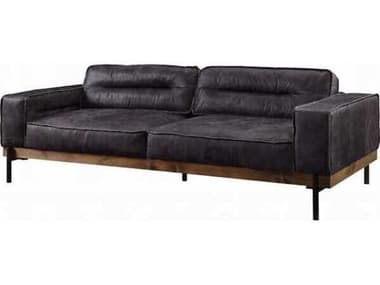 Acme Furniture Silchester Antique Ebony Black Leather Sofa ACF56505
