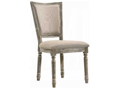 Acme Furniture Gabrian Rubberwood Gray Upholstered Armless Dining Chair Set of 2 ACF60172