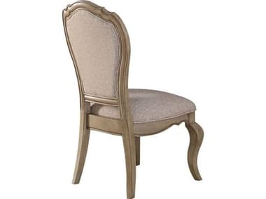 Acme Furniture Chelmsford Rubberwood Beige Upholstered Armless Dining Chair Set of 2 ACF66052
