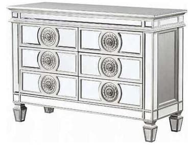 Acme Furniture Varian 49" Poplar Wood Mirrored Antique Platinum Sideboard ACF66159