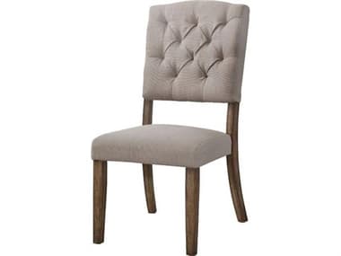 Acme Furniture Bernard Rubberwood Natural Upholstered Armless Dining Chair Set of 2 ACF66187