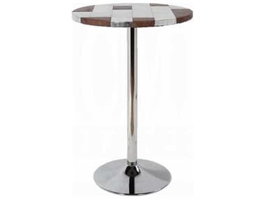 Acme Furniture Brancaster Retro Brown Round Leather Bar Table ACF70425