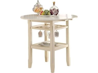 Acme Furniture Tartys Round Wood Cream Dining Table ACF72545